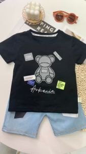 Summer 0-5 years kid clothing suits boy Cute bear Cartoon cotton Top+shorts Baby Clothes Sets Short sleeves