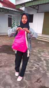 Tas Serut Sekolah Cewek Cowok Ransel Serut Stringbag Nilon