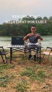 MINIBEST MBZ95 Meja Lipat Camping Portable Outdoor Indoor Alumunium Anti Slip Folding Table