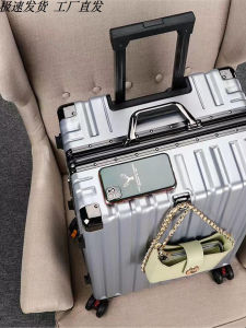 Durable Aluminum Frame Luggage Suitcase for Travel Male Female Student Password Lock Carryon Size 22 24 26 28 in Quiet Wheels