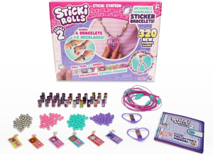 STICKI Rolls Sticki Station - The Original Wearable Shareable Sticker Jewelry Kit | Includes 320 Mini Stickers | Builds 6 Brace