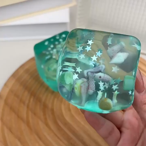 UNRAION Squishy Toy Maltose Ice Green Ocean Series Stress Relief Slow Rebound Toy