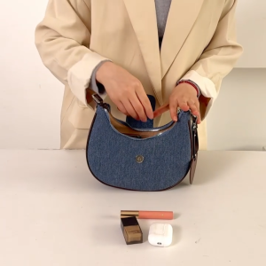 MXN Mingxiannu PU Denim Leather Trending Bag FashionShoulder Women Bag Hand Crescent Bagbag