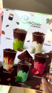 ป้ายเมนูโกโก้ ป้ายโปสเตอร์สำหรับร้านค้า คาเฟ่ มีหลายขนาด แบบเคลือบแข็งพร้อมใช้งาน