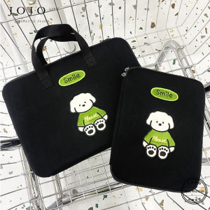 Cute Cartoon Flocking Shockproof Handheld Notebook Tablet Storage Bag JOJOS L. PD. Durable Laptop Bag for Digital Accessories