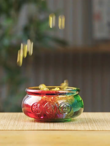 黄水晶琉璃 聚宝盆 Feng Shui Treasure Bowl 摆件金元宝存钱罐家居办公桌面摆设开业乔迁礼品