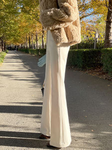 PIAOYA | Slim Fitted Flared Pants with Draping and Warm Velvet