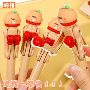 Cute Meow 0.5mm Blue Ink Ballpoint Pen Stress Relief Toy for Boys Knuckle Punch Pen Funny Stationery Business Supplies