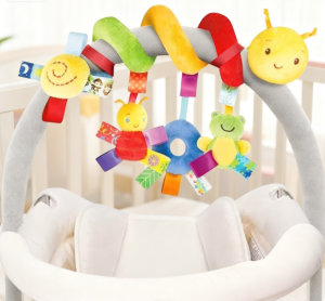 Car Seat Toys Infant Plush Hanging Toys Stroller Crib Mobile Rattles Bed Winding Plush Baby Toy Gift for Babies 0 3 6 12 Months