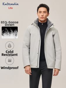 Windproof Waterproof Warm Thickened Down Jacket 85% White Goose Down Filling