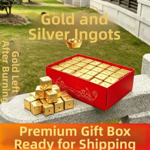 JIALUO | Handmade Gold and Silver Foil Gold Ingots Foil Square Treasure
