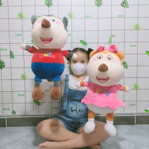 Gấu bông Lucy cho bé gái Thú bông sói con vải Miniso trong hoạt hình Wolfoo & Lucy chính hãng mềm mịn sản phẩm cam kết như hình