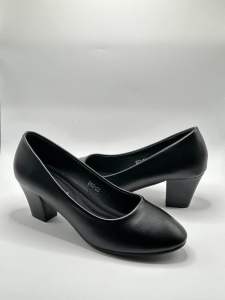 Black shoes 2inch for school and office shoes 36-43 sizes soft padded insole .