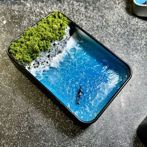 Handmade Miniature Landscape Model Decorative Ornaments Creative Gift Original Design Resin Craftwork Shallows Bay Scenic Spot