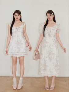 Đầm Hoa Dáng Suông Cổ Vuông Plus Size
