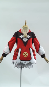 Genshin Impact Klee Cosplay Full Set Anime Costume Top Scarf Hat Shorts Socks Elf Ears Gloves Ship From MY Local Warehouse