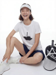Cherry Pattern Lyocell Cotton Short Sleeve T-Shirt