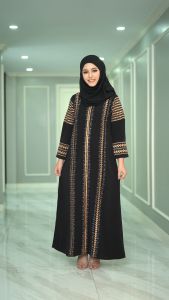 ชุดอาบาย่างานปัก สีดำเรียบหรู สไตล์สาวดูไบ สินค้านำเข้าจากอินโดนีเซีย IL94