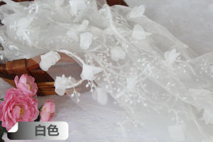 Petal Lace Fabric Soft Mesh Three-Dimensional Embroider Petal Fabric Stage Tablecloth Wedding Celebration Gauze Curtain Dress Fabric
