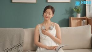 Quạt Mini Đeo Cổ SIÊU MẠNH SIÊU NHẸ không cánh đeo lâu không mỏi cổ - HUSU