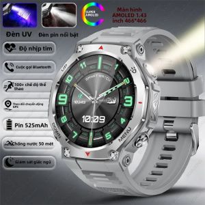 Đồng Hồ Thông Minh Military T-Rex 3 Ultra Dành Cho Nam Màn Hình AMOLED 5 ATM Chống Nước GPS Theo Dõi Thể Thao Nhịp Tim Cuộc Gọi Bluetooth Tương Thích Với Android & iOS