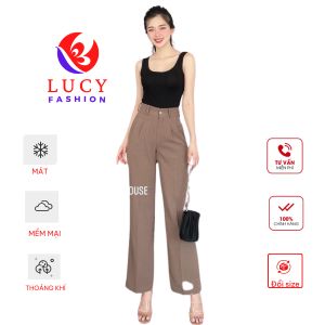 Quần ống rộng khóa trước LUCY chất vải mềm mại dành cho các nàng đi làm đi học đi chơi đều đẹp