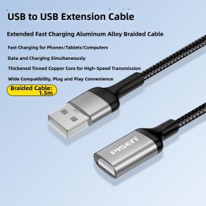 PISEN | Fast Charging Extension Cable C to C Adapter