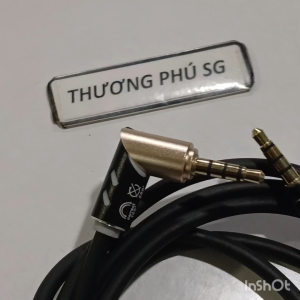 Dây âm thanh 2 đầu 3.5 ly (4 điểm cực) dài 1.5m / 1 đầu vuông xoay 180 độ