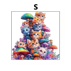 Paper Jigsaw Puzzle For Adults Cute Mushroom Cat Animal Pattern Square 500/1024pcs Gift For Puzzle Enthusiasts And Friends