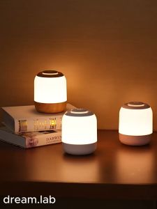 Portable Lamp Night Light 3 Color LED Light Dimmable Wireless USB Rechargeable Battery Tap Press Touch bedroom Light