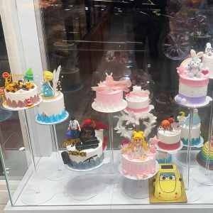 Giá Trưng Bày Bánh Trong Suốt Bằng Acrylic Cao Trong Suốt Nhiều Lớp Hình Tròn Cho Cửa Hàng Bánh Giỏ Đựng Trái Cây Đơn Giản