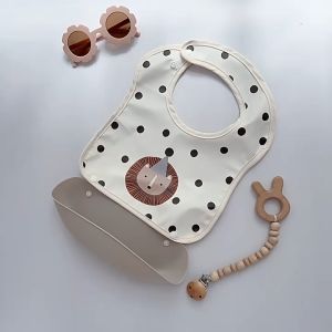 WNDR Celemek bayi Bib Bayi waterproof anti air dengan tadah dapat lepas pasang | Bib bayi Slabber