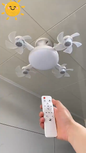 LAIMA E27 Ceiling Fan Ceiling Light With Remote Control 2 IN 1 3-color Light Adjustable 3-speed Wind Can be controlled separately