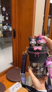 BOTOL MINUM SANRIO 2IN1 SEDOT & TEGUK 700ML/ BOTOL MINUM ANAK KARAKTER KUROMI MELODY BPA FREE - GO CENTRAL