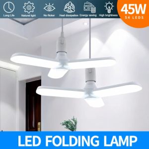 1Pcs 2Pcs 3Pcs 45W 6500K Foldable Fan Blade LED Light Bulb