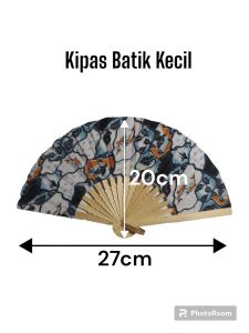 COD !!! Kipas Tangan Motif Batik Gagang Bambu // Kipas Batik Souvenir