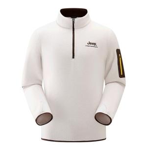 Jeep | Jeep Outdoor Fleece-Lined Long Sleeve Sweatshirt Mens Autumn Winter Cold Resistance Jacket Inner For Hiking Camping Climbing