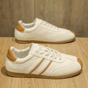 Mens Casual Leather Work Shoes Autumn Winter Waterproof Non-Slip Soft Bottom Dequn White Sneakers Daily Wear Outdoor Shoes