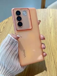 \"PREMIUM\" Case Ring CLEAR Vivo V40 V40Pro Softcase Silicone Thin Bening Soft Lentur Transparan Silikon Pelindung Belakang Full Cover Back Protector Bodi Protecth Kamera Lens Casing Chrome Metalic Transparent Murah Baru Pro Lite 4G 5G