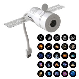 4K USB Projector Night Light Rotatable Focusfor Projector Night Light with Multiple Patterns Atmosphere Lamp Romantic Nightlight