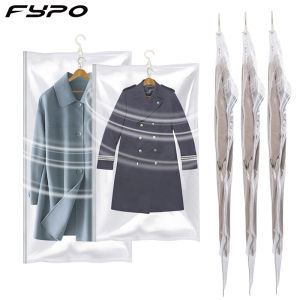 Fypo Hanging Vacuum Storage Bags for Clothes Space Saver Bags Seal Storage Bag Clothing Bags for Closet Organizer Compressed Bag