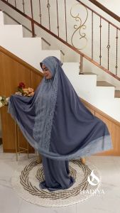 HADIYA - Mukena Dewasa Brokat Bahan Premium Elegan Mewah 2 in 1 Yamila Series
