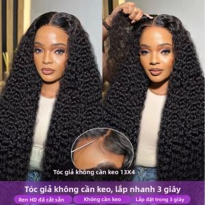Mái Tóc Giả Tóc Người Sóng Nước Không Keo 15A Chất Liệu Ren HD 13x4 Đã Tỉa Sẵn Kiểu Xoăn Rối Tự Nhiên Dành Cho Nữ Sẵn Sàng Sử Dụng Dài Hơn 26 Inch