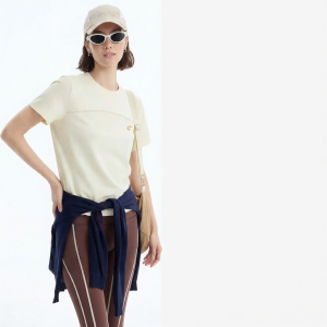 Cooling Sorona Short Crop Straight Shoulder T-shirt