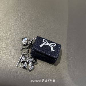 Korean Style Denim Butterfly Knot Airpods Pro2 Pro3 Case Soft Cute Healing Style Non-Woven Fabric  Earphone Protective Cover