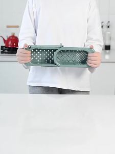 Giá Để Đồ Nhà Bếp Đa Năng Có Thể Mở Rộng Chất Liệu PP Khay Thoát Nước Tháo Rời Giỏ Lọc Giá Để Đồ Đa Chức Năng Có Thể Điều Chỉnh