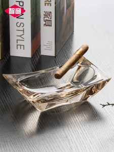 Large Size Creative Ashtray Office Living Room Decorative Ornaments Trendy Ashtray Simple Style Glass Material Gift