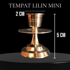 (ISI 2) TEMPAT LILIN UNYIL TL 1 CANDLESTICK KUNINGAN MINI