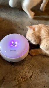 HOMERUNPET สมาร์ทโดนัท รุ่นCT10 ของเล่นแมว ขนนกล่อแมวอัตโนมัติ มีไฟสามสีแสดงโหมดอัจฉริยะ ใช้วัสดุแน่นหนาและทนทาน