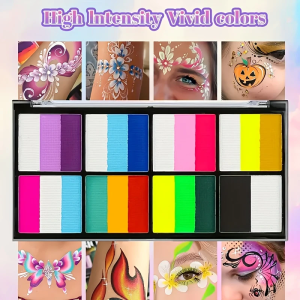 8 Colours Water-Soluble Rainbow Palette Childrens Face Body Paint Halloween Stage Makeup Body Paint Pigments Face Makeup